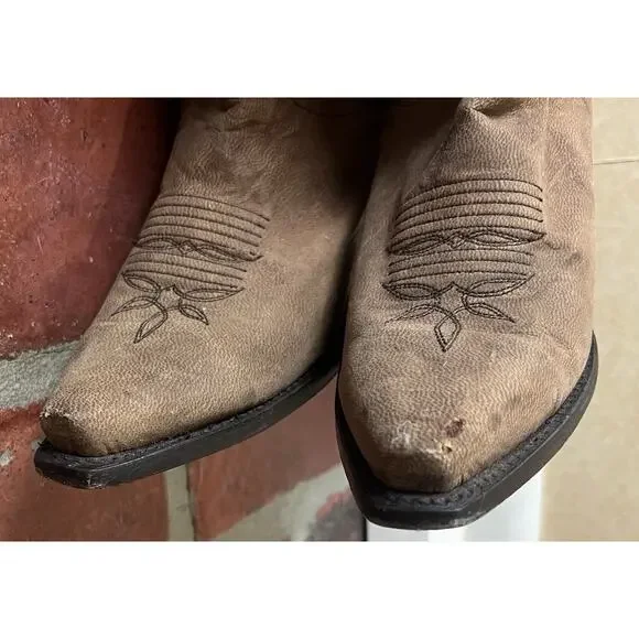 Dan Post Brown Leather Cowboy Boots Size 6 Womens Western - Picture 7 of 12